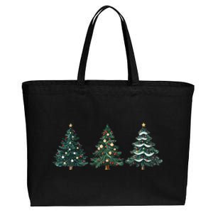 Christmas Tree Xmas Graphic Cotton Canvas Jumbo Tote