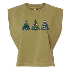 Christmas Tree Xmas Graphic Garment-Dyed Women's Muscle Tee