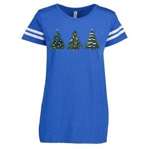 Christmas Tree Xmas Graphic Enza Ladies Jersey Football T-Shirt