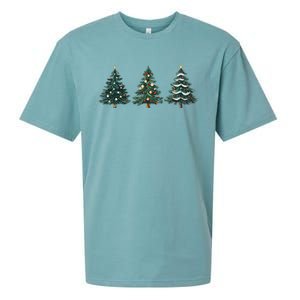 Christmas Tree Xmas Graphic Sueded Cloud Jersey T-Shirt