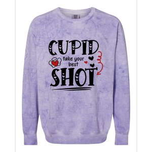 Cupid Take Your Best Shot Valentine's Day Gift Colorblast Crewneck Sweatshirt