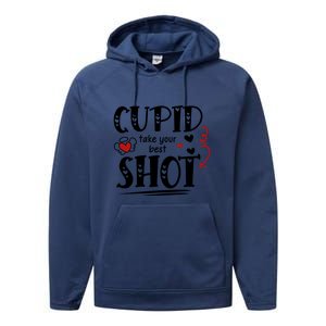 Cupid Take Your Best Shot Valentine's Day Gift Performance Fleece Hoodie