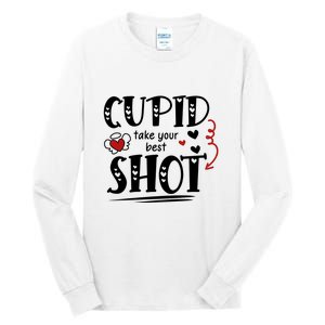 Cupid Take Your Best Shot Valentine's Day Gift Tall Long Sleeve T-Shirt