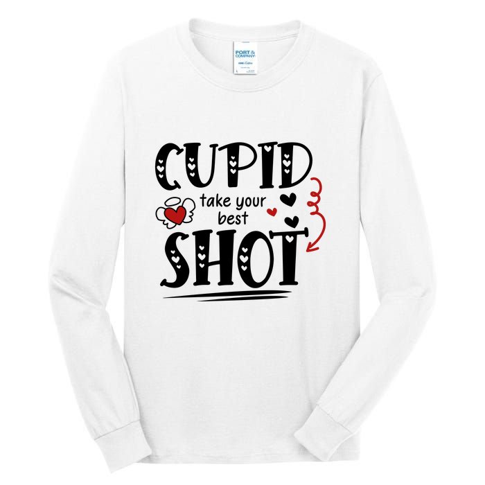 Cupid Take Your Best Shot Valentine's Day Gift Tall Long Sleeve T-Shirt