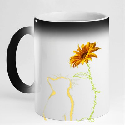 Cat T, You Are My Sunshine , Cute Cat 11oz Black Color Changing Mug