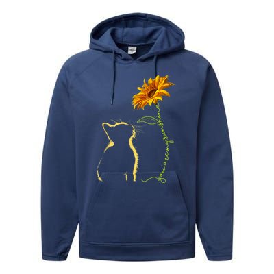 Cat T, You Are My Sunshine , Cute Cat Performance Fleece Hoodie