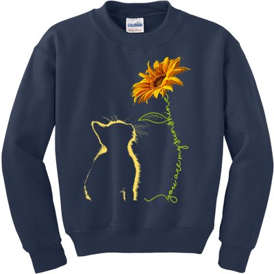 Cat T, You Are My Sunshine , Cute Cat Kids Sweatshirt