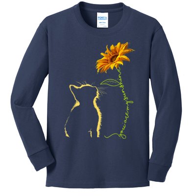 Cat T, You Are My Sunshine , Cute Cat Kids Long Sleeve Shirt