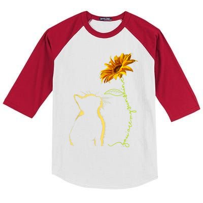 Cat T, You Are My Sunshine , Cute Cat Kids Colorblock Raglan Jersey