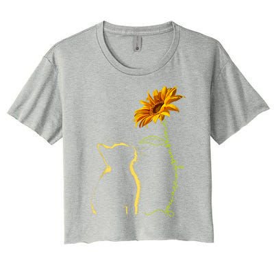 Cat T, You Are My Sunshine , Cute Cat Women's Crop Top Tee