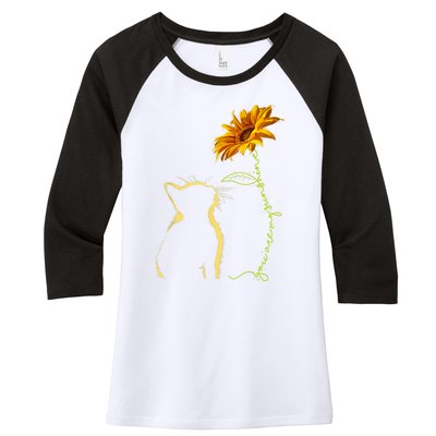 Cat T, You Are My Sunshine , Cute Cat Women's Tri-Blend 3/4-Sleeve Raglan Shirt