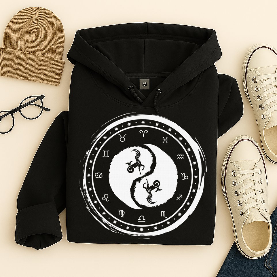 Capricorn Tenth Zodiac Sign Yin Yang Funny Hoodie