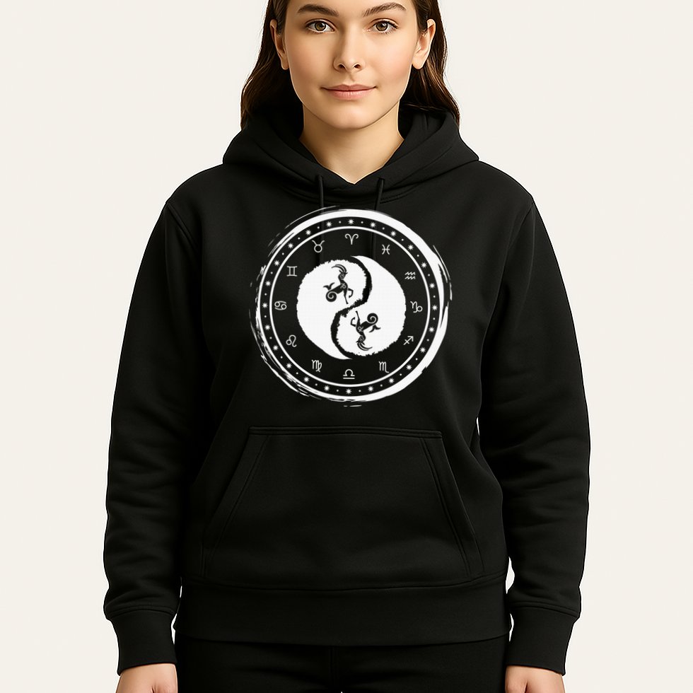 Capricorn Tenth Zodiac Sign Yin Yang Funny Hoodie