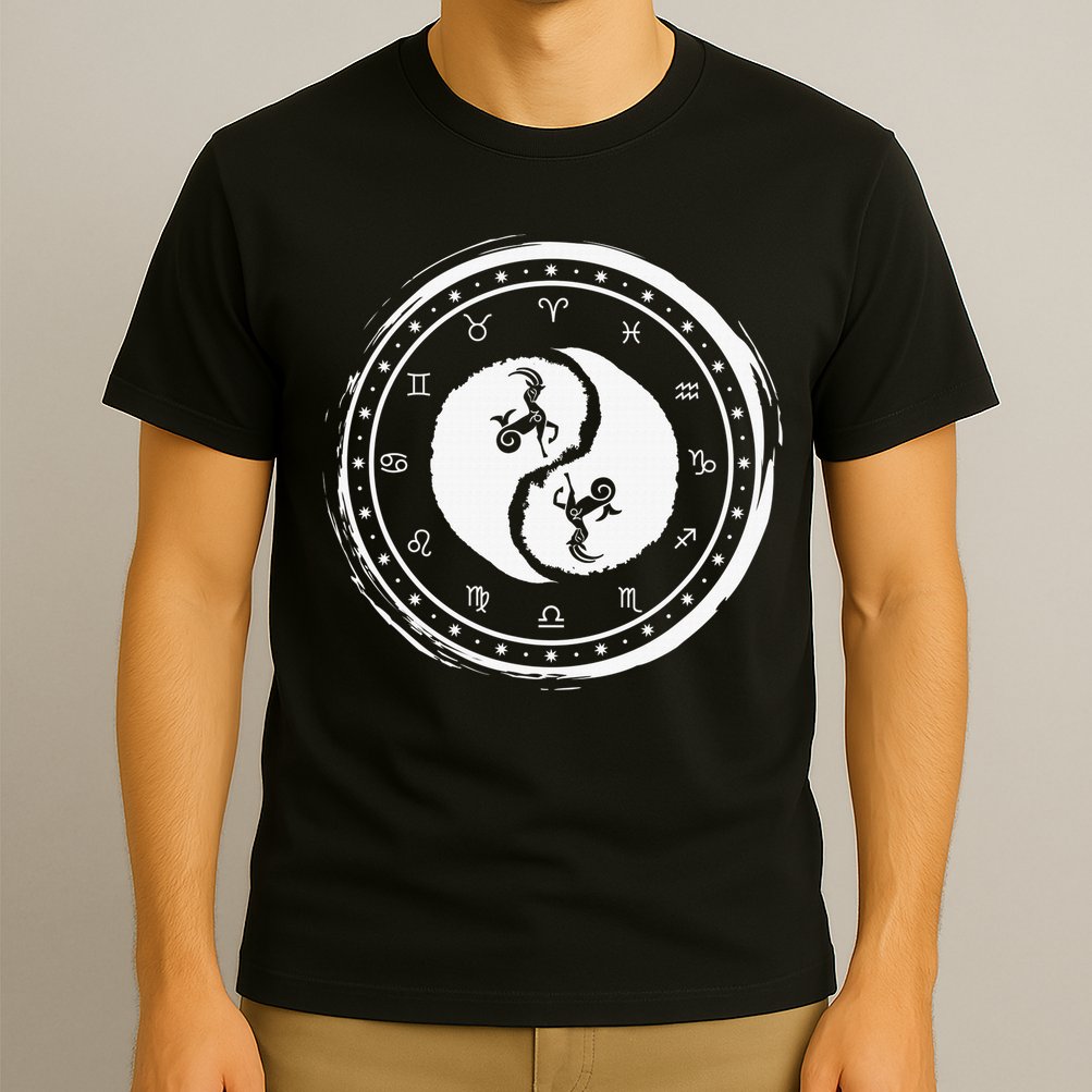 Capricorn Tenth Zodiac Sign Yin Yang Funny T-Shirt