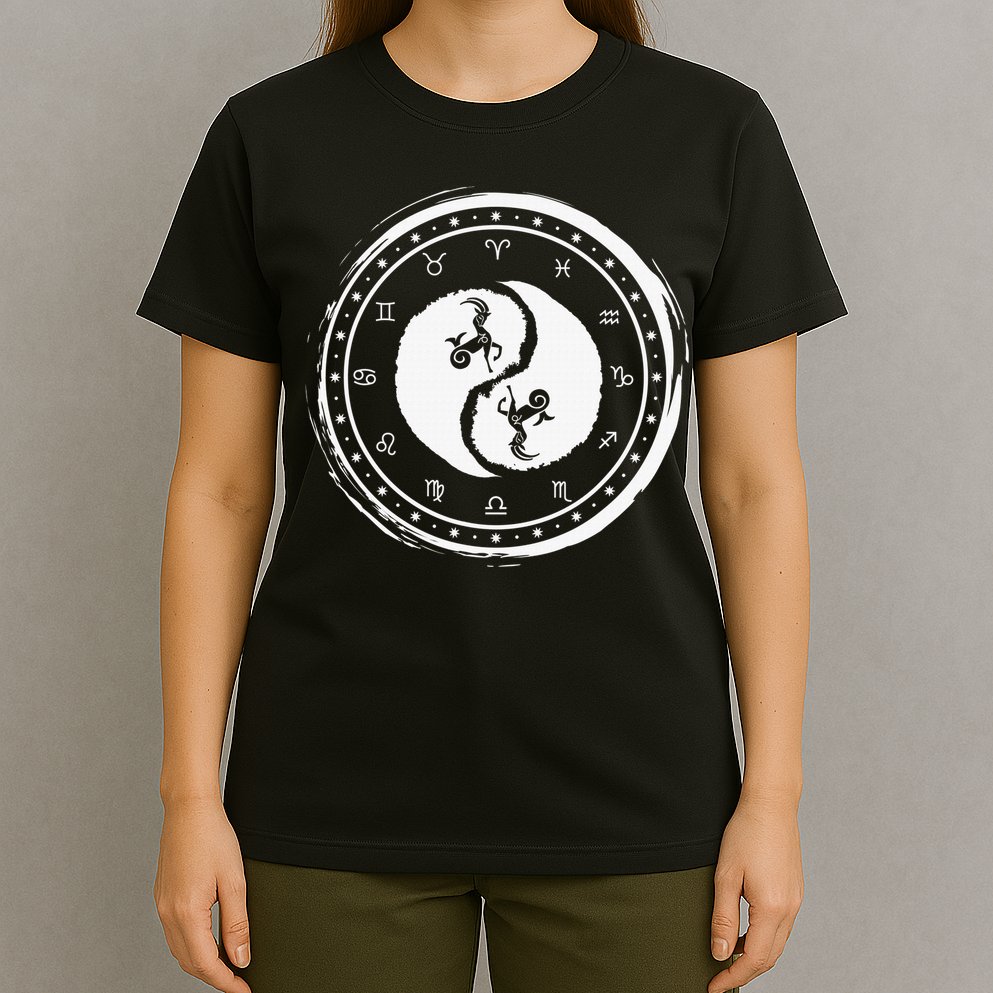 Capricorn Tenth Zodiac Sign Yin Yang Funny T-Shirt