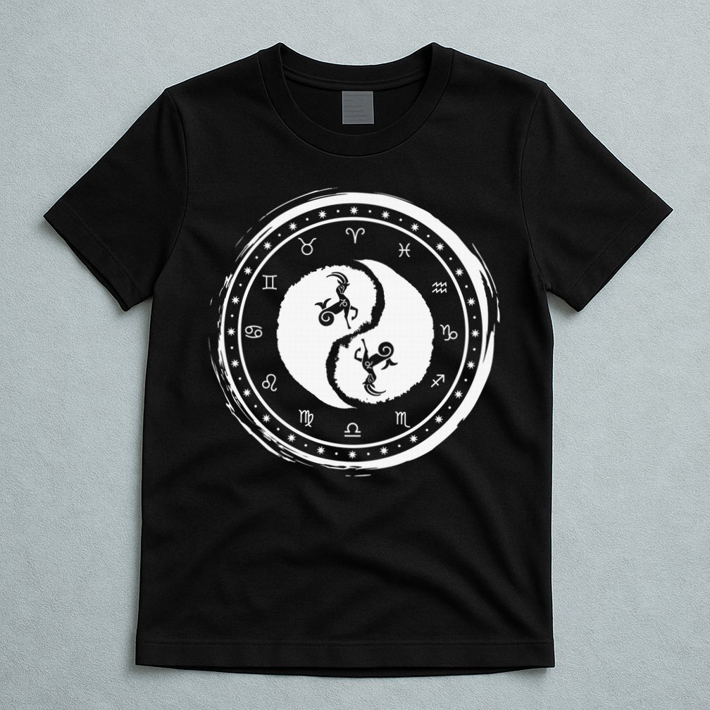Capricorn Tenth Zodiac Sign Yin Yang Funny T-Shirt