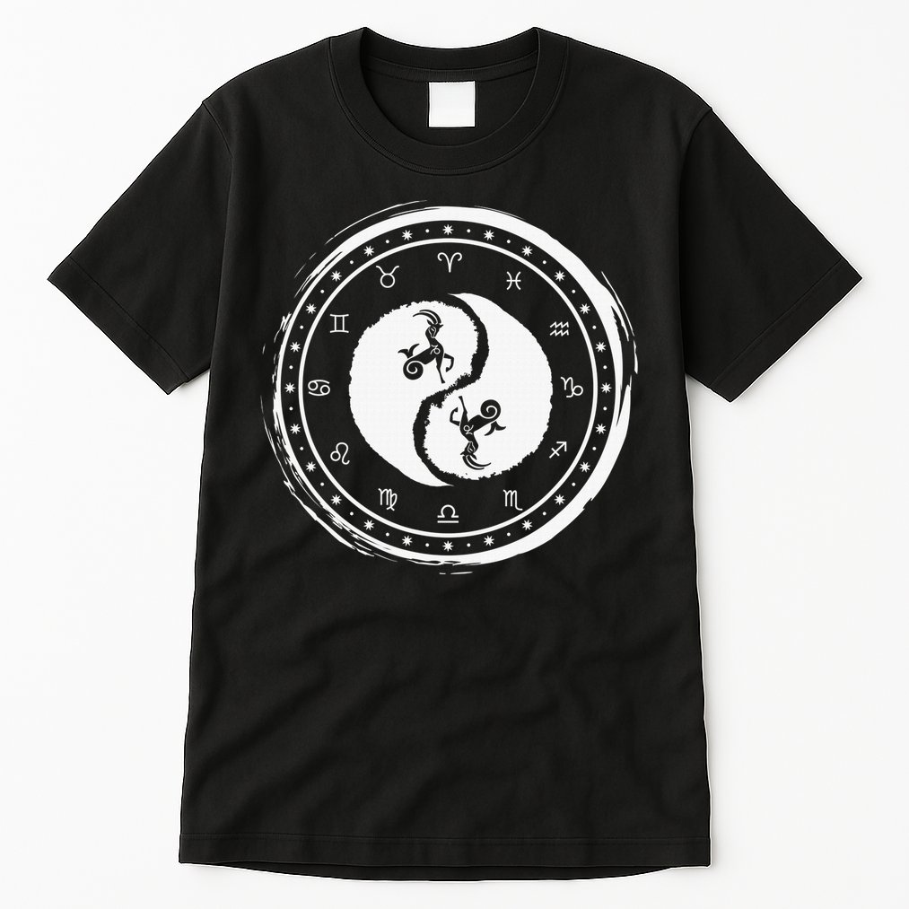 Capricorn Tenth Zodiac Sign Yin Yang Funny Tall T-Shirt