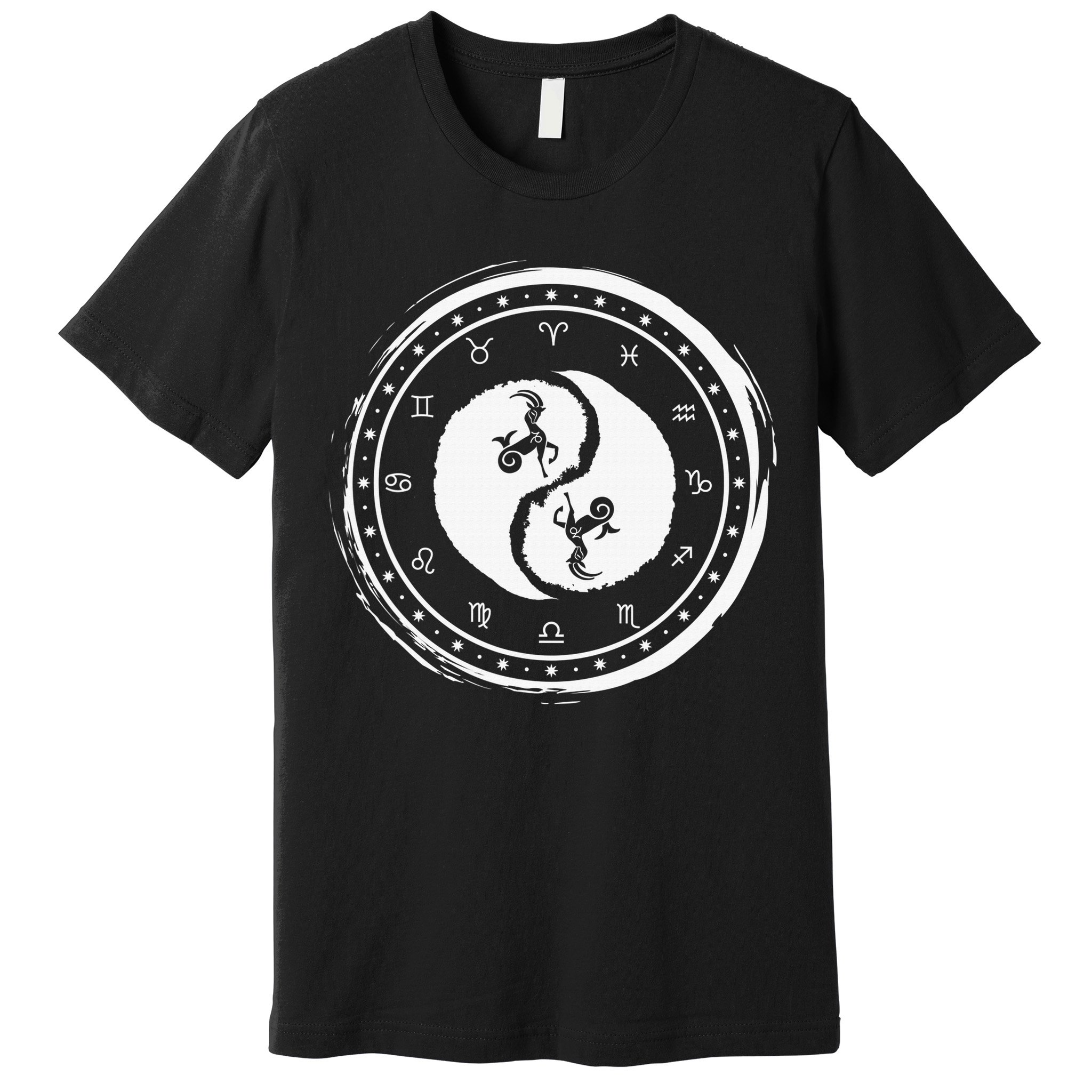 Capricorn Tenth Zodiac Sign Yin Yang Funny Premium T-Shirt