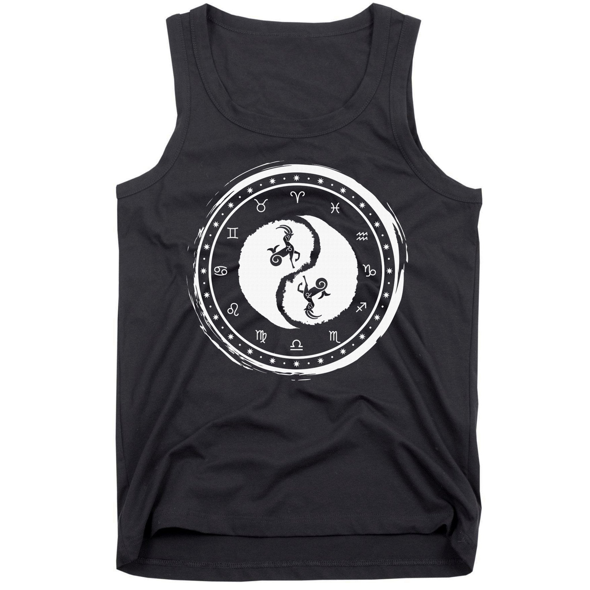 Capricorn Tenth Zodiac Sign Yin Yang Funny Tank Top