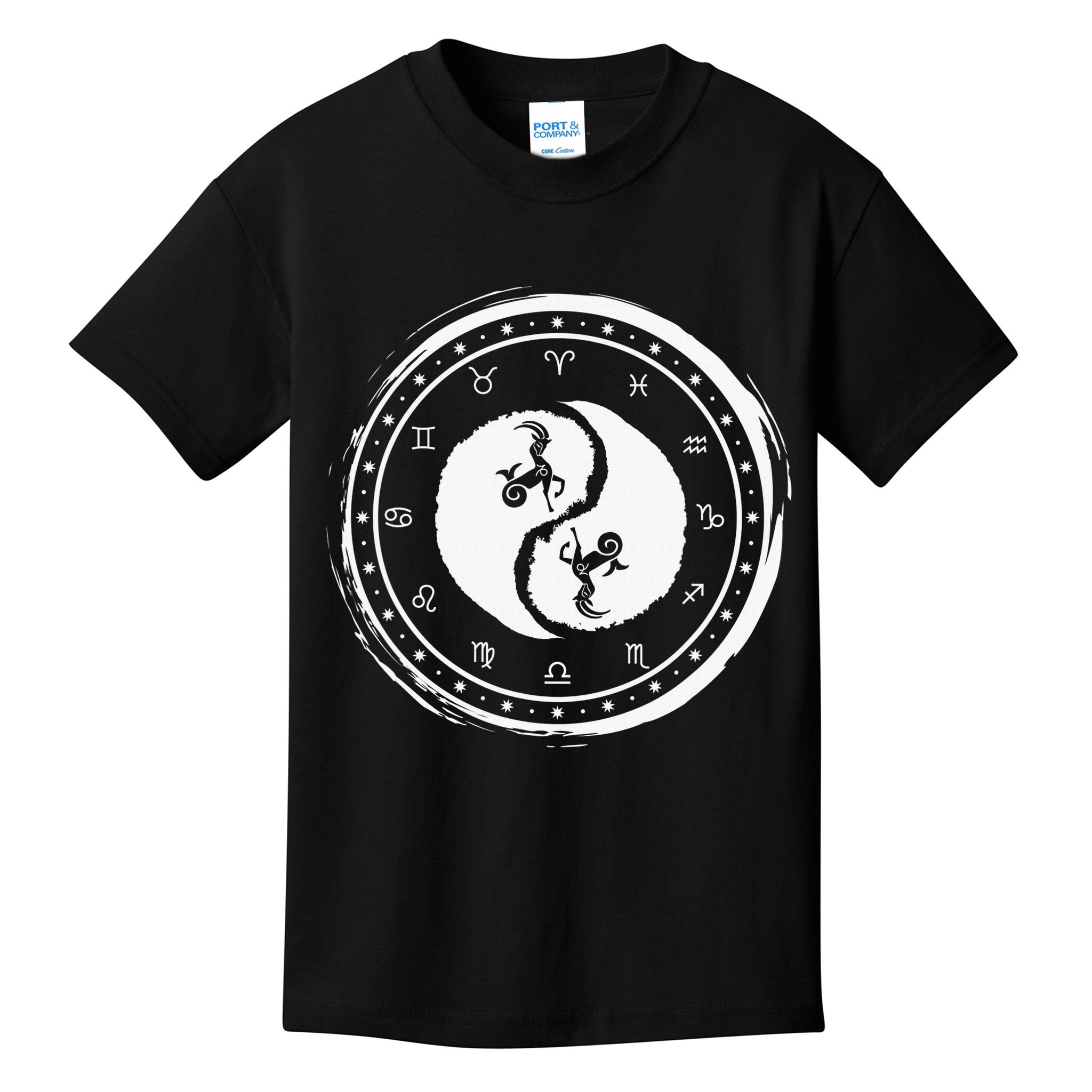 Capricorn Tenth Zodiac Sign Yin Yang Funny Kids T-Shirt