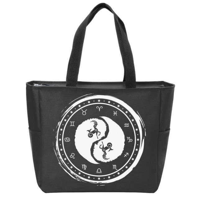 Capricorn Tenth Zodiac Sign Yin Yang Funny Zip Tote Bag