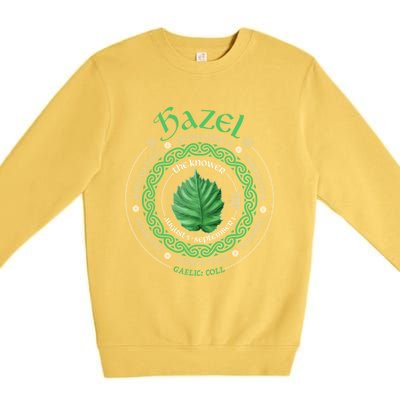 Celtic Tree Zodiac Druid Ogham Astrology Hazel Gift Premium Crewneck Sweatshirt