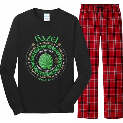 Celtic Tree Zodiac Druid Ogham Astrology Hazel Gift Long Sleeve Pajama Set