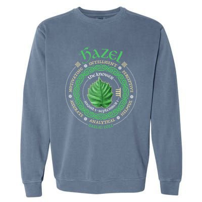 Celtic Tree Zodiac Druid Ogham Astrology Hazel Gift Garment-Dyed Sweatshirt