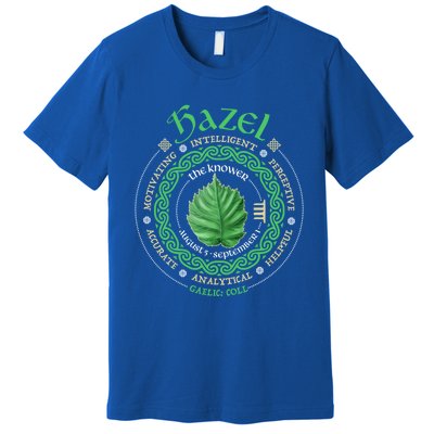 Celtic Tree Zodiac Druid Ogham Astrology Hazel Gift Premium T-Shirt