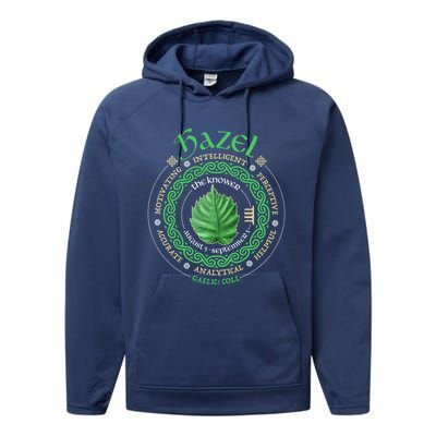 Celtic Tree Zodiac Druid Ogham Astrology Hazel Gift Performance Fleece Hoodie