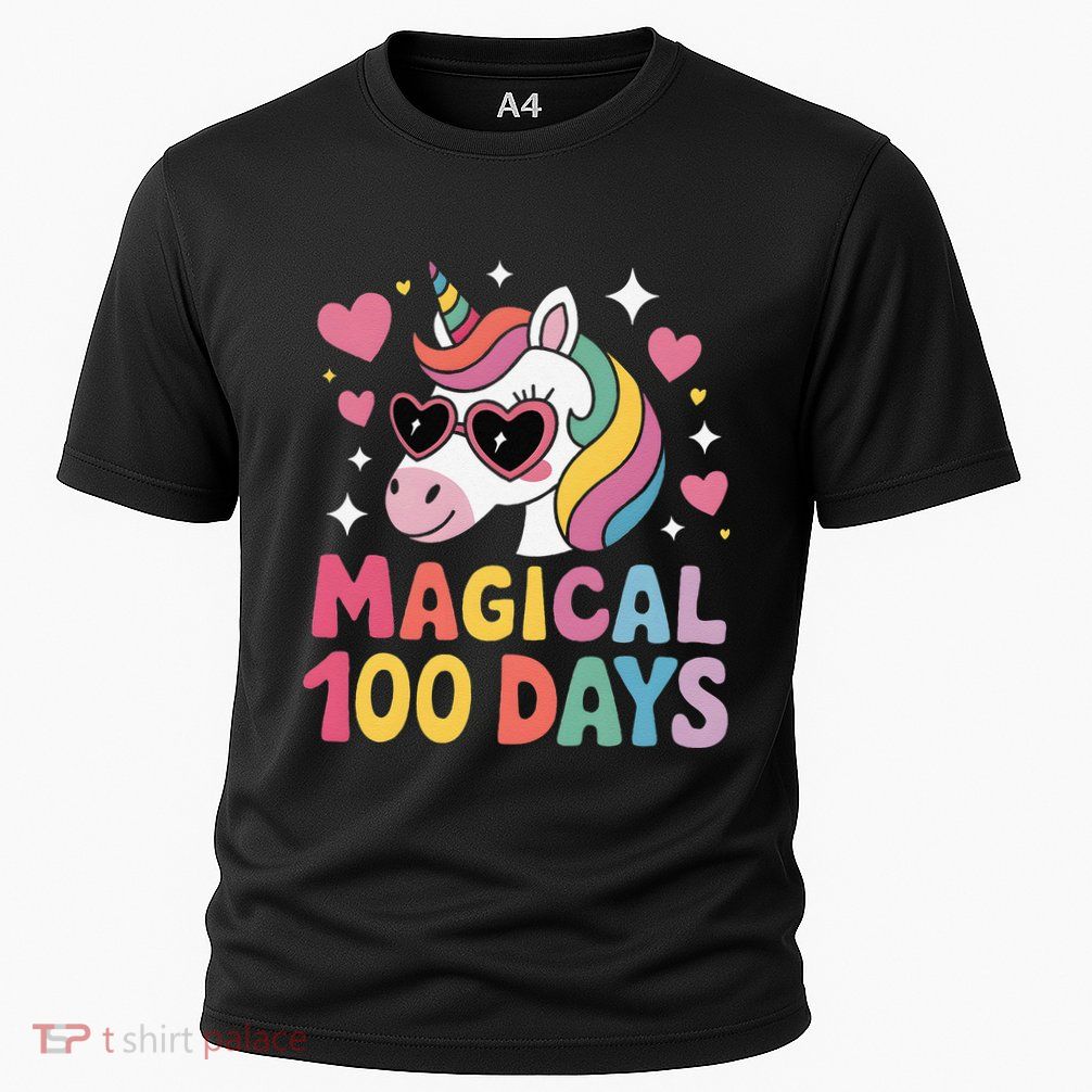 Colorful Unicorn 100 Days Milestone Celebration Gift Performance Shirt