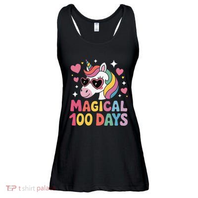 Colorful Unicorn 100 Days Milestone Celebration Gift Ladies Essential Flowy Tank