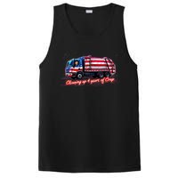 Cleaning Up 4 Year Of Crap Funny Trump Garbage America Flag PosiCharge Competitor Tank