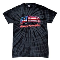 Cleaning Up 4 Year Of Crap Funny Trump Garbage America Flag Tie-Dye T-Shirt