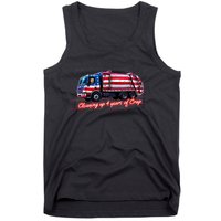 Cleaning Up 4 Year Of Crap Funny Trump Garbage America Flag Tank Top