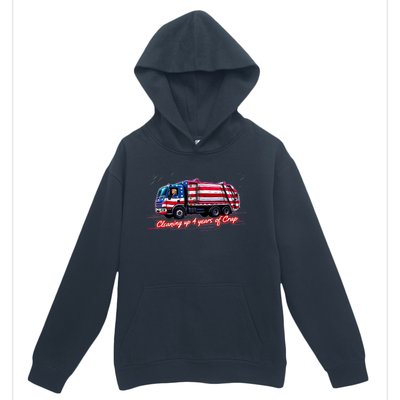 Cleaning Up 4 Year Of Crap Funny Trump Garbage America Flag Urban Pullover Hoodie