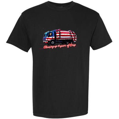 Cleaning Up 4 Year Of Crap Funny Trump Garbage America Flag Garment-Dyed Heavyweight T-Shirt