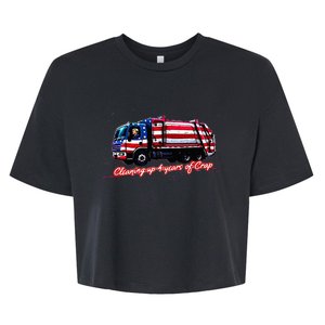 Cleaning Up 4 Year Of Crap Funny Trump Garbage America Flag Bella+Canvas Jersey Crop Tee