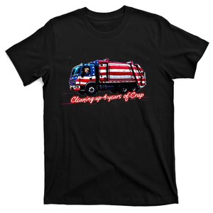 Cleaning Up 4 Year Of Crap Funny Trump Garbage America Flag T-Shirt