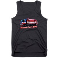 Cleaning Up 4 Year Of Crap Funny Trump Garbage America Flag Tank Top