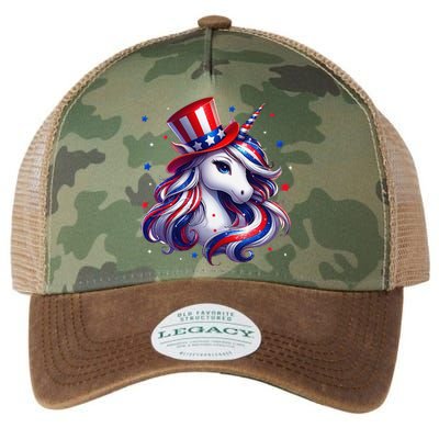 Cute Unicorn 4th Of July American Legacy Tie Dye Trucker Hat