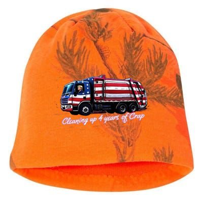 Cleaning Up 4 Years Of Crap Vote Trump 2024 Kati - Camo Knit Beanie