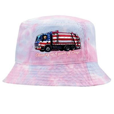 Cleaning Up 4 Years Of Crap Vote Trump 2024 Tie-Dyed Bucket Hat