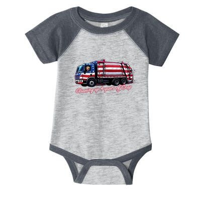 Cleaning Up 4 Years Of Crap Vote Trump 2024 Election Garbage Infant Baby Jersey Bodysuit