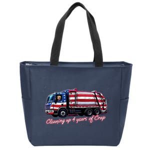 Cleaning Up 4 Years Of Crap Vote Trump 2024 Election Garbage Zip Tote Bag