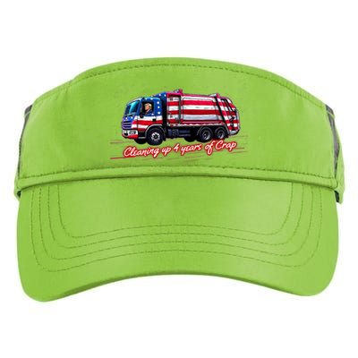 Cleaning Up 4 Year Of Crap Funny Trump Garbage America Flag Adult Drive Performance Visor