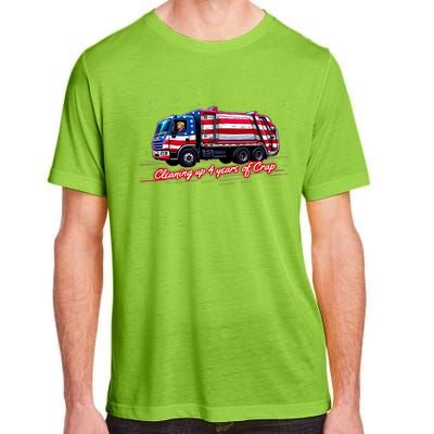 Cleaning Up 4 Year Of Crap Funny Trump Garbage America Flag Adult ChromaSoft Performance T-Shirt