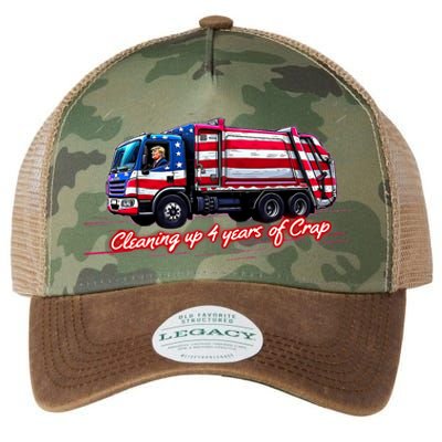 Cleaning Up 4 Year Of Crap Funny Trump Garbage America Flag Legacy Tie Dye Trucker Hat