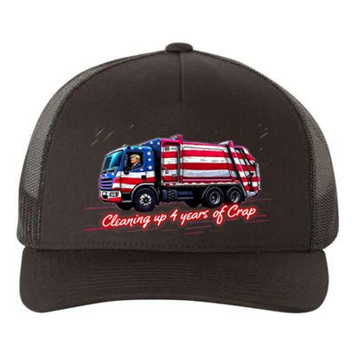 Cleaning Up 4 Year Of Crap Funny Trump Garbage America Flag Yupoong Adult 5-Panel Trucker Hat