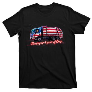 Cleaning Up 4 Year Of Crap Funny Trump Garbage America Flag T-Shirt